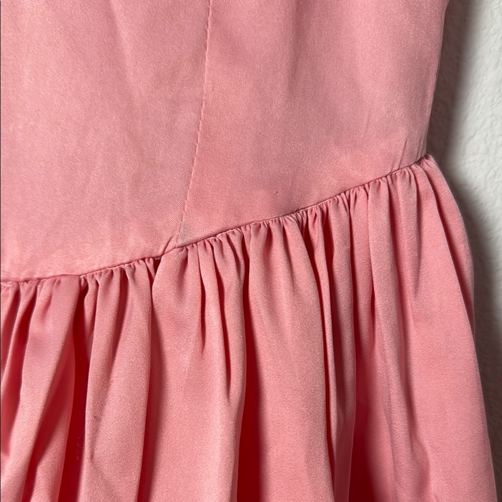 80s Handmade Bubblegum Pink Ruffle Dress ππ - Picture 3 of 5